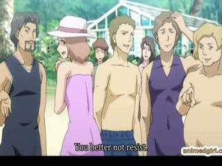 Swimsuit anime bigboobs gangbang im die strand