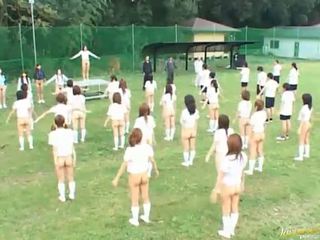 Asian shoolgirls are naked at public