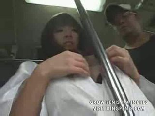 일본 버스 얼굴의 큰 가슴 kimono 브루 넷의 사람 part1