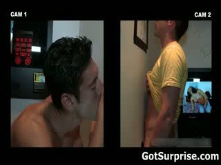 Straight men gets gay surprise shaft suck