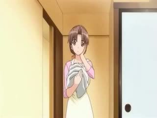 Sexy ragazza in an apron tries un dp cazzo