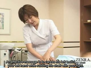 Subtitled CFNM Japanese Handjob Spa Group Demonstration