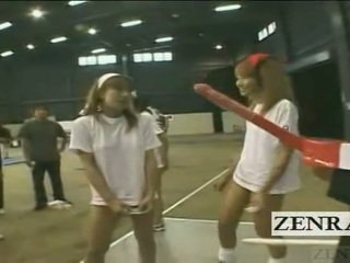Subtitled bottomless japoneze gyaru grup baton relay