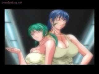 Anime babes getting boobs rubbed