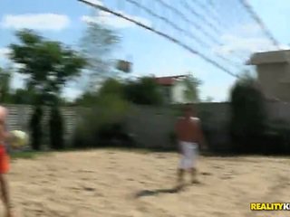 Henessy And Sunny Diamond Play Sex Game Fucking Game Volleyball And Swim Topless