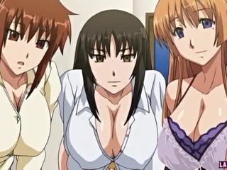 Drie reusachtig titted hentai babes