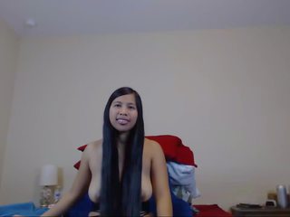 かわいい 長い haired アジアの striptease と hairplay: 高解像度の ポルノの 7a
