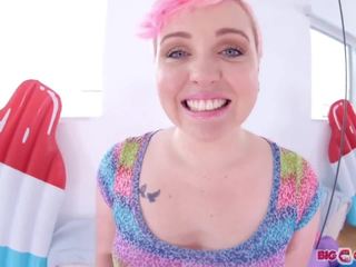 Big tits Miley May POV deepthroat and swallowing cum