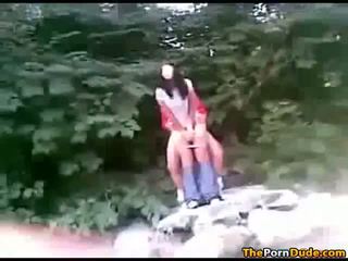 Young Couple Caught Fucking Outdoors