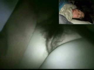 Showing pussy of my sleeping wife