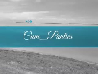 Stranger again cum in my panties on the beach