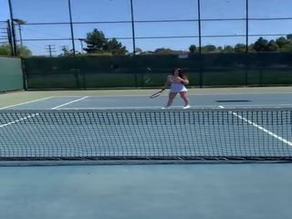 Brunette Babe Abbie Maley Has Public Sex on Tennis Court | xHamster