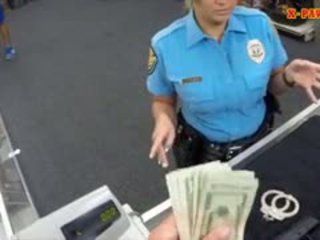 Big tits Latina police officer pawned her pussy to earn cash