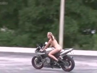 Riding a sexy chopper in porn video