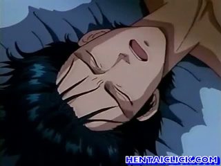Hentai guy gets his tight ass fucked in bed