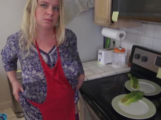 Milking Stepson in the Kitchen Before His Date: HD Porn 74