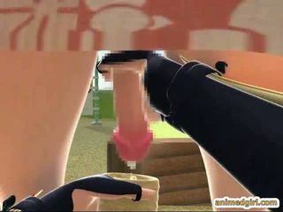 3d 일본의 animated 쉬 메일 gets 주무르기 로 거유