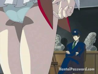 Luiseva ruskeaverikkö anime hotty stripping pikkuhousut ja masturboimassa märkä pillua päällä the lattia
